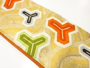 アンティーク　荒波に毘沙門亀甲模様織出し袋帯（材料）